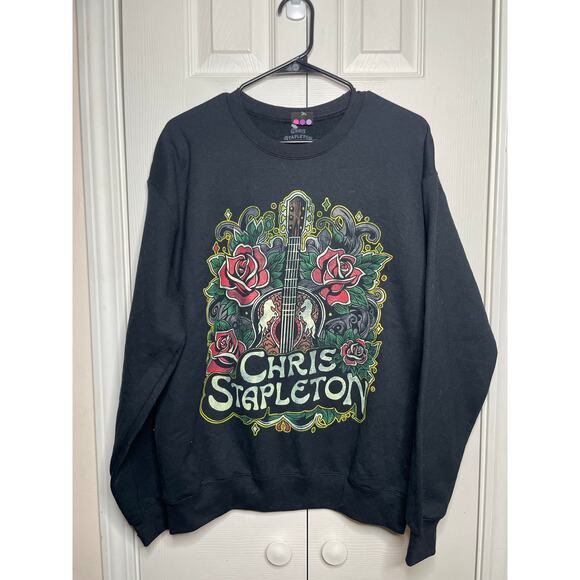 NEW Chris Stapleton Black Crewneck Sweatshirt Unisex Adult Size Medium